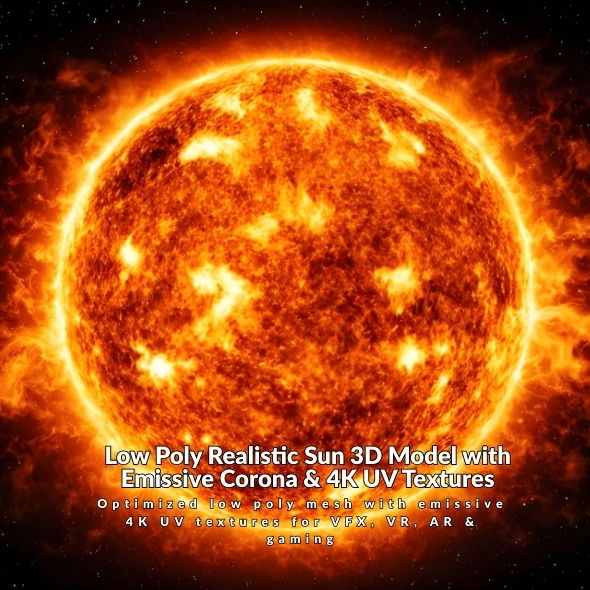 Low Poly Sun 3D Model