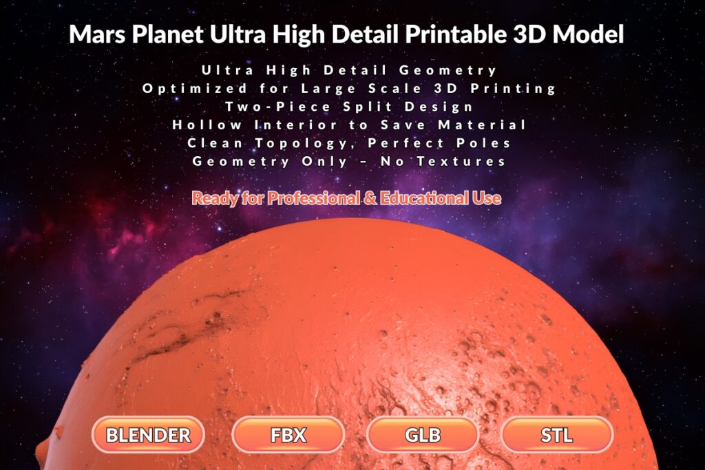 Ultra High-Detail 3D Printable Models: Best Practices for Mars Planet and Planetary Models - Blog Post Featured Image